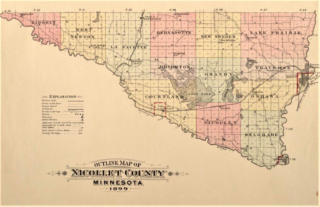 1899 plat map of Nicollet County