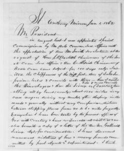 George E.H. Day to Abraham Lincoln, Wednesday, January 01, 1862 (Report on Indian affairs in Minnesota) [partial transcription]