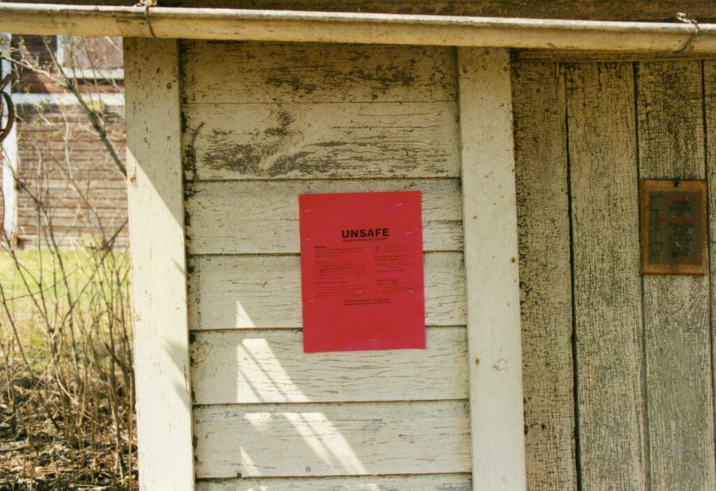 Condemned outhouse