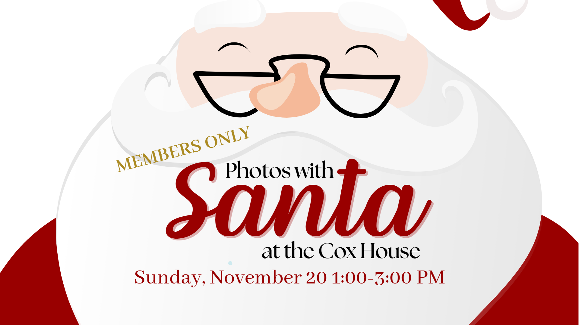 Graphic of Santa Claus with event wording across his beard