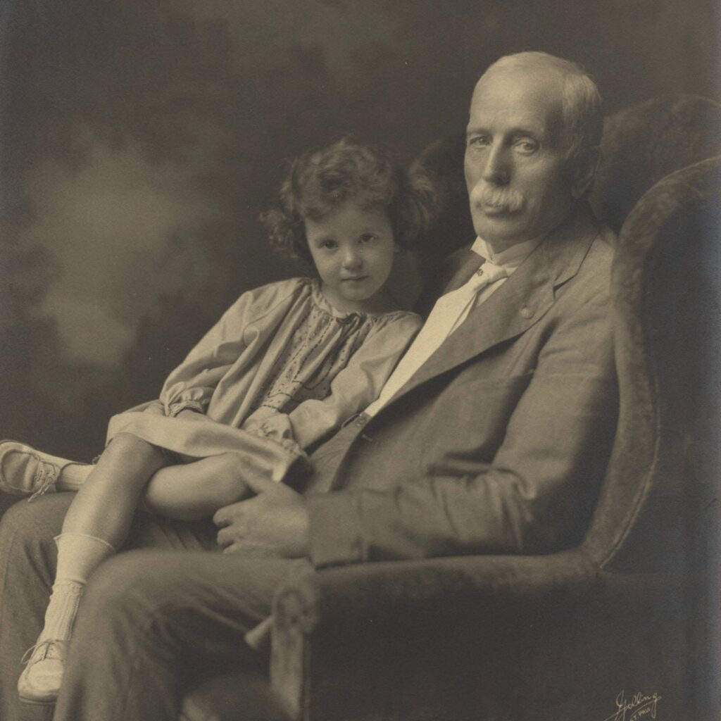 Portrait of Gideon S. Ives and his granddaughter, Ruth Livingston Ives taken around 1925.
