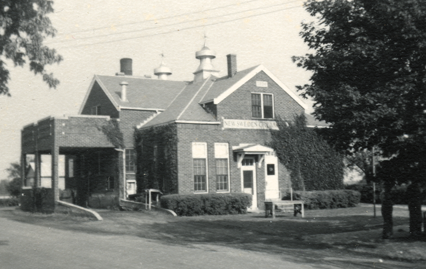 a brick building with a few windows