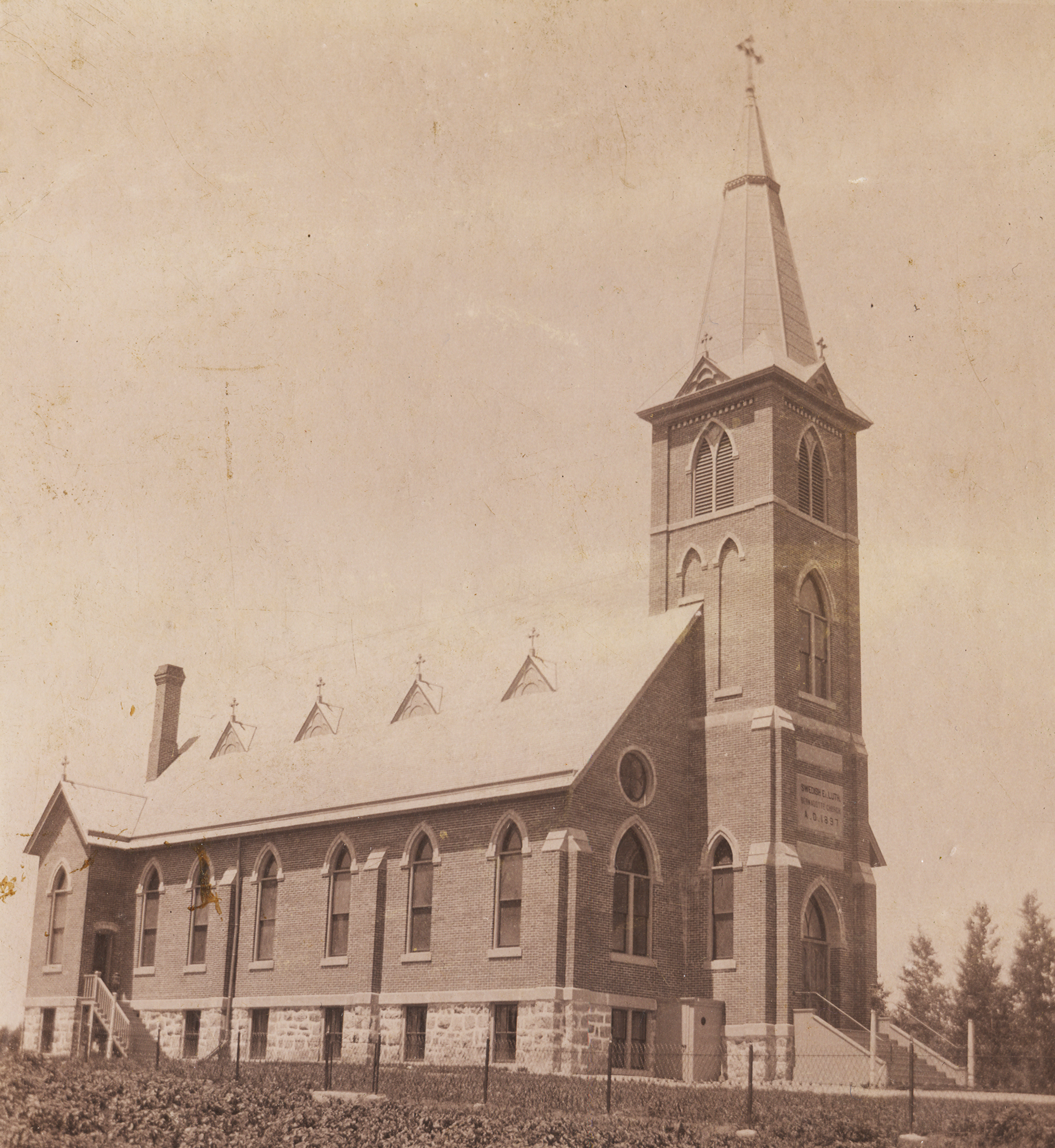 a church with a steeple