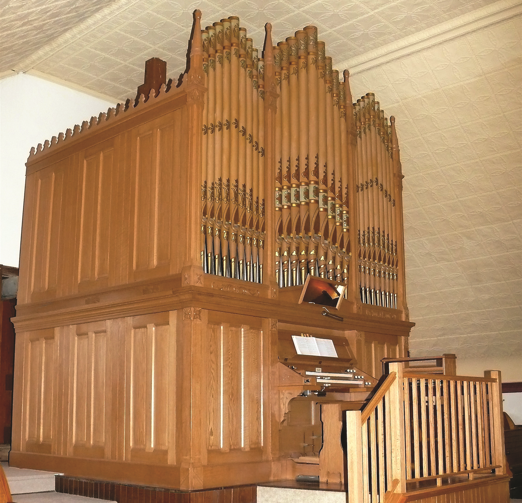 a large organ in a church